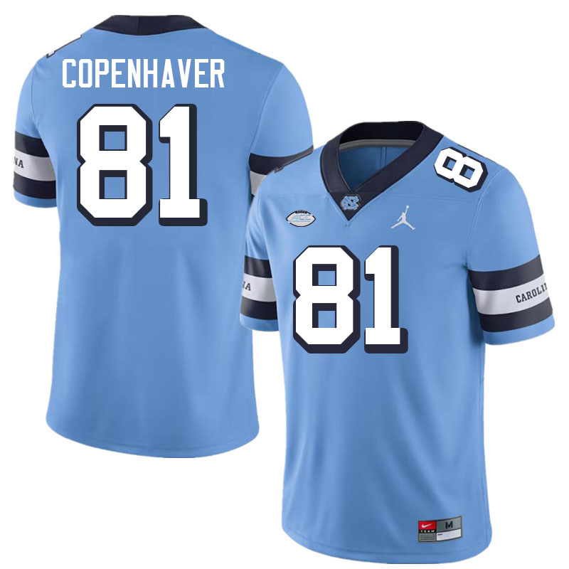 Men #81 John Copenhaver North Carolina Tar Heels College Football Jerseys Stitched-Throwback